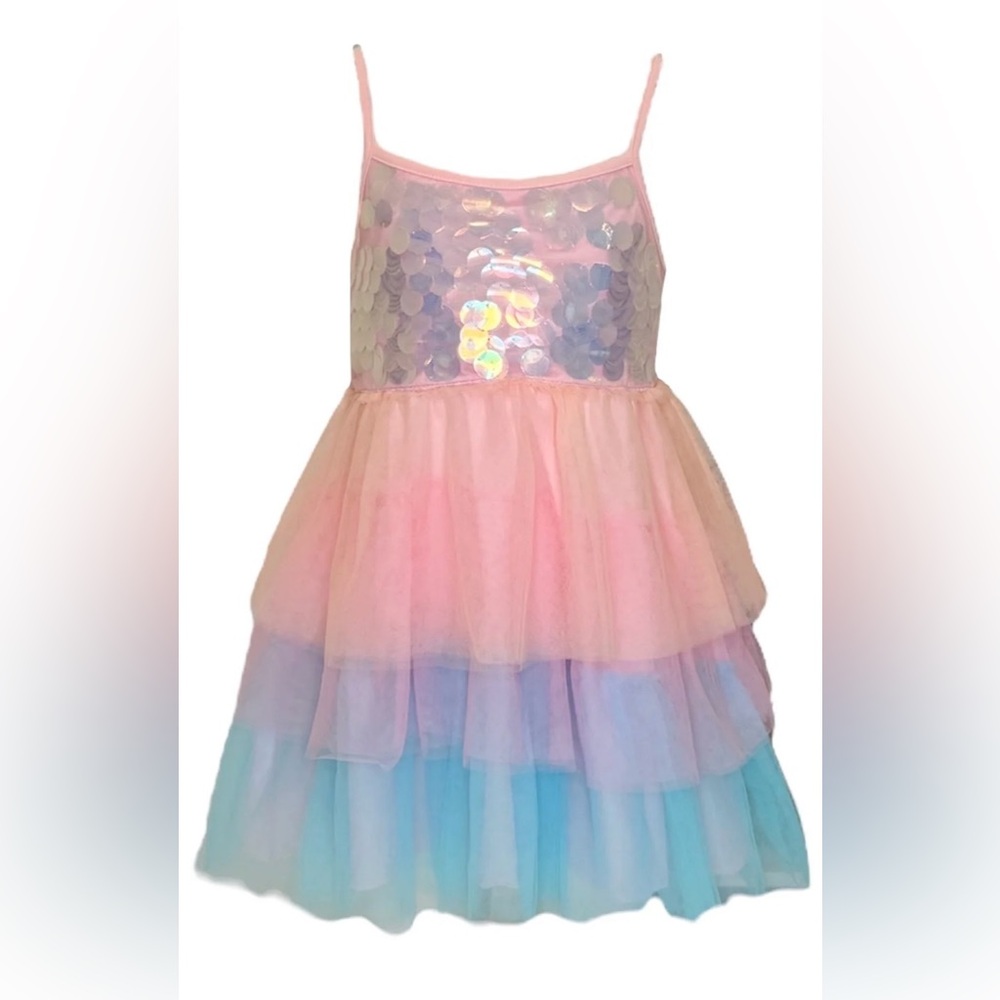 LOLA + THE BOYS PAILLETTE OMBRE TUTU DRESS